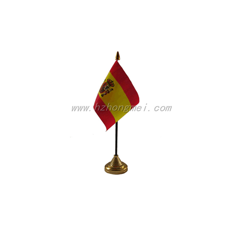 Factory Promotion 100% Polyester Any Size Design Logo Colors Custom Desk Table Flag Stand