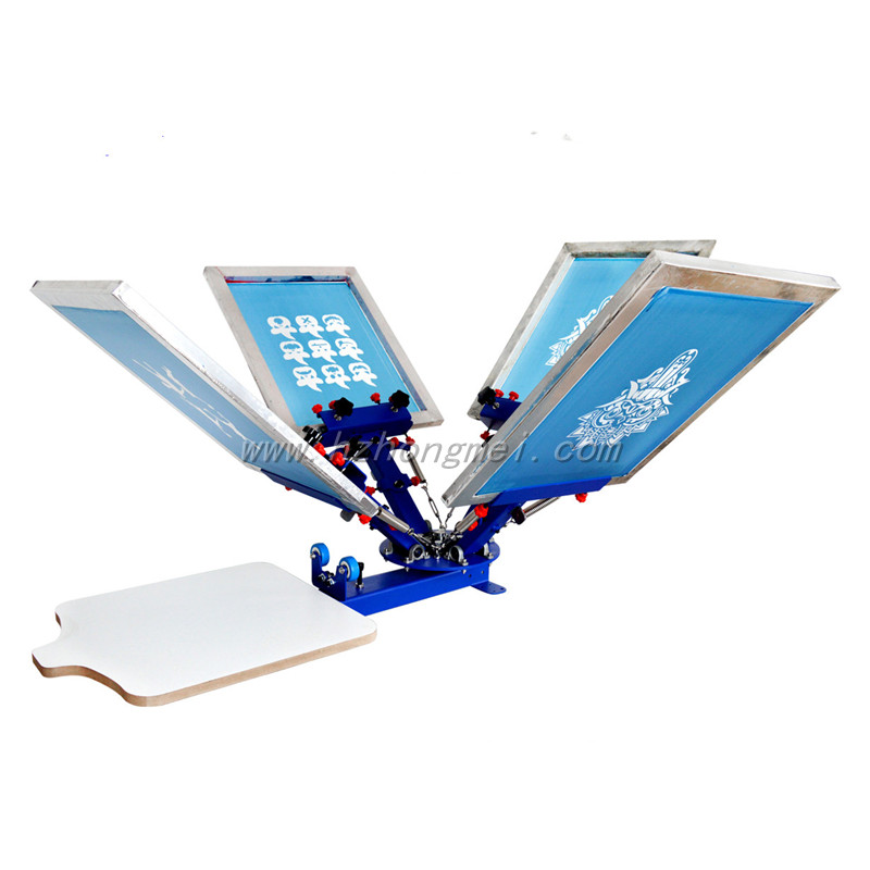 E411Z Desktop Micro-adjust Four Color One Station Overprinting Screen Printing Machine