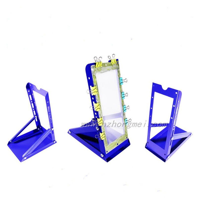 Special coating and washing emulsion rack for cambered screen plate