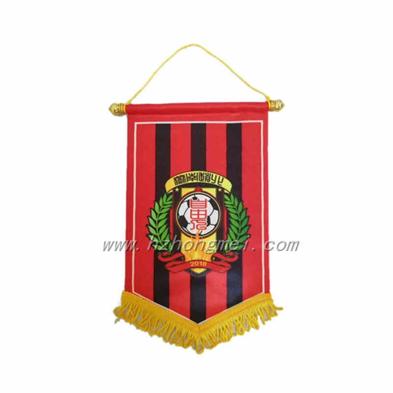 Wholesale custom logo double layer football club pennant exchange hanging flag