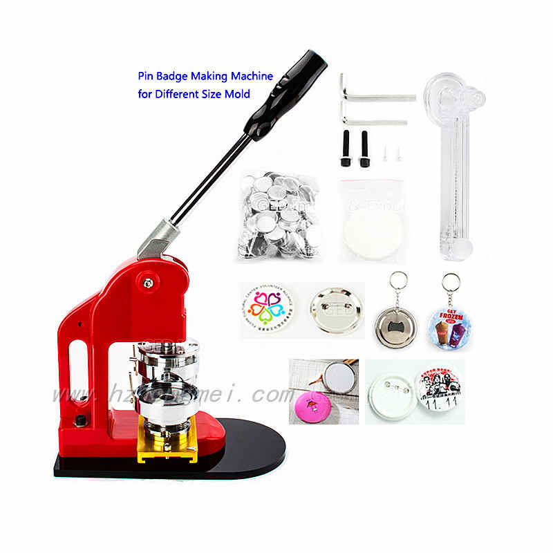 Customized 25mm 37mm Pin Badge Making Machine 44mm 50mm 56mm 58mm 75mm Button Maker for Bottle Opener Mirror Tinplate