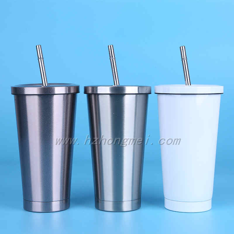 Coated straw cup