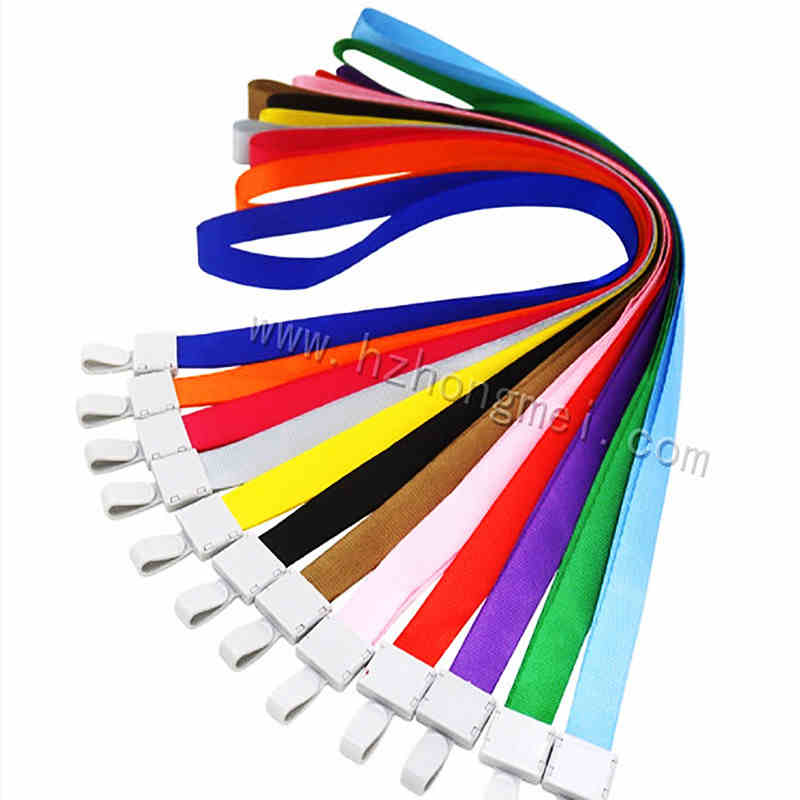 Neck Badge Lanyards Polyester Nylon Office Lanyard ID Flat Holder Kids Adults Student Necklace Strap