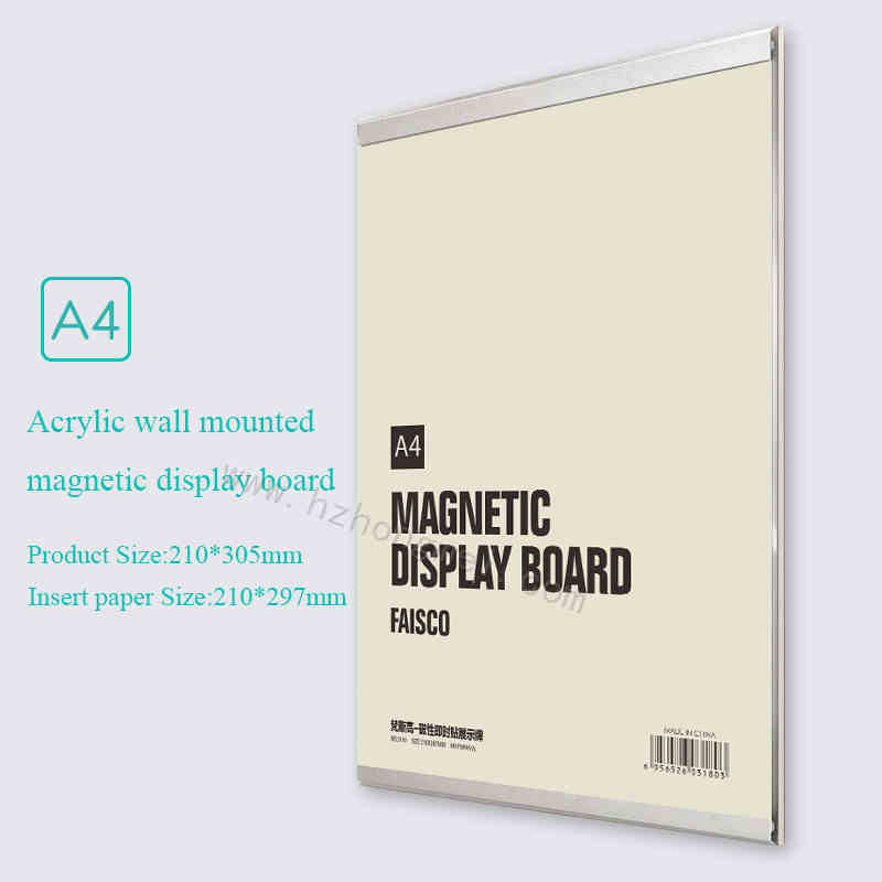 3180/A4 210*297mm acrylic magnetic office badge indoor Wall Mount Sign Holder display INFO poster door sign