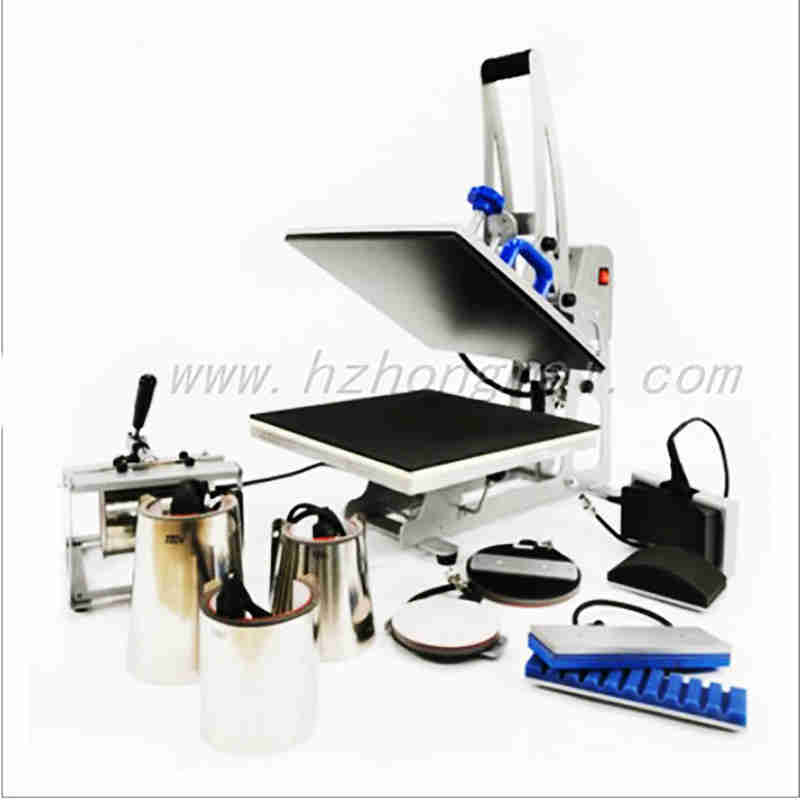 Auto Open 15x15 Combo T shirt Mug Plate Cap Pen 8 9 10 in 1 Heat Press Machine