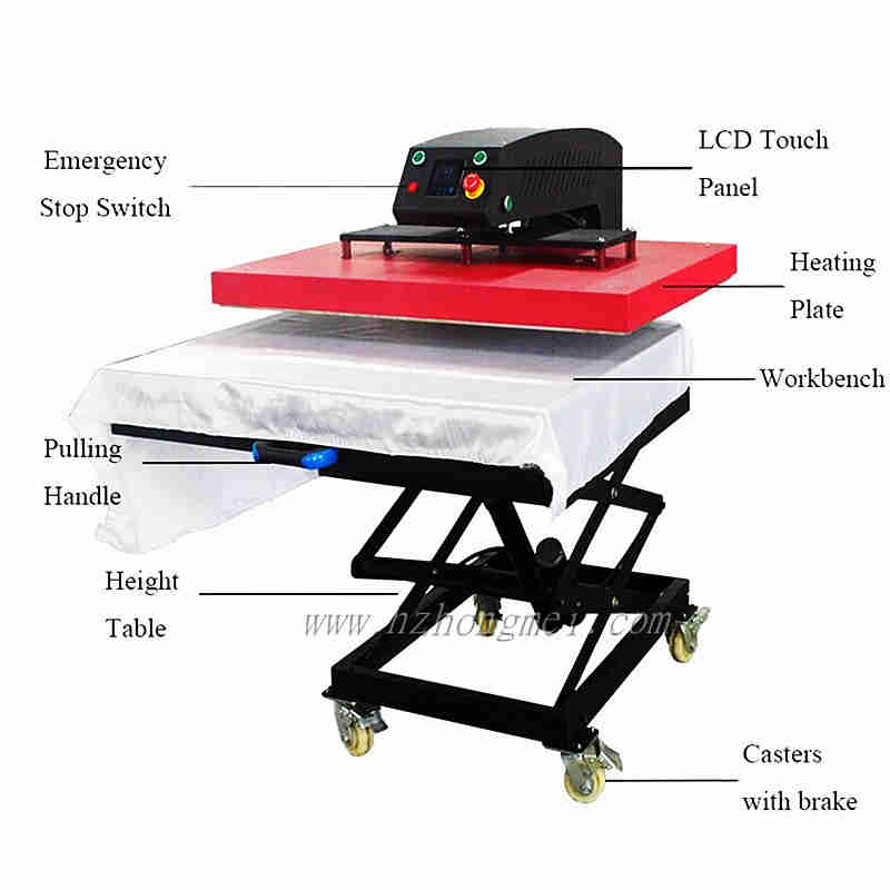 Electric Auto Jack 80x100 Heat Press Machine With Slide Out Drawer