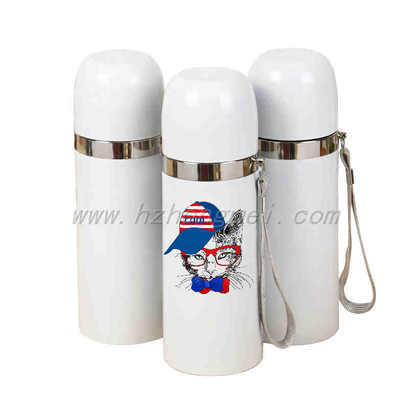 Sublimation White Blank Thermos Bullet Tumbler 350ml 500ml Portable Insulated Cup Stainless Steel Vacuum Thermal Water Bottle