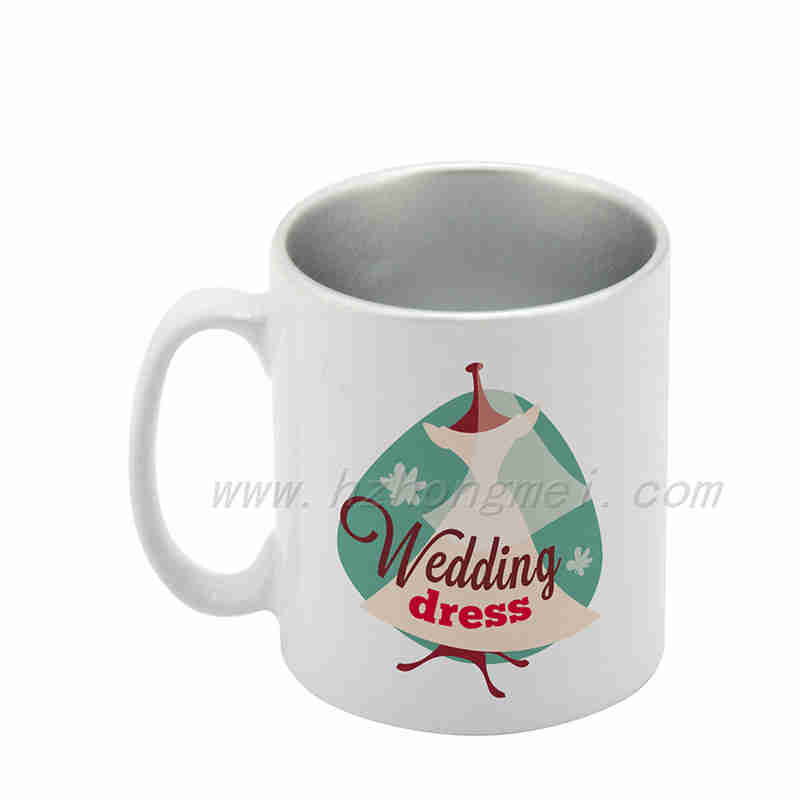 Wholesale Custom valentine day gifts Wholesale Blank 10oz Sublimation Custom Inner Sparkle Coffee Mug Sliver B10N-SS