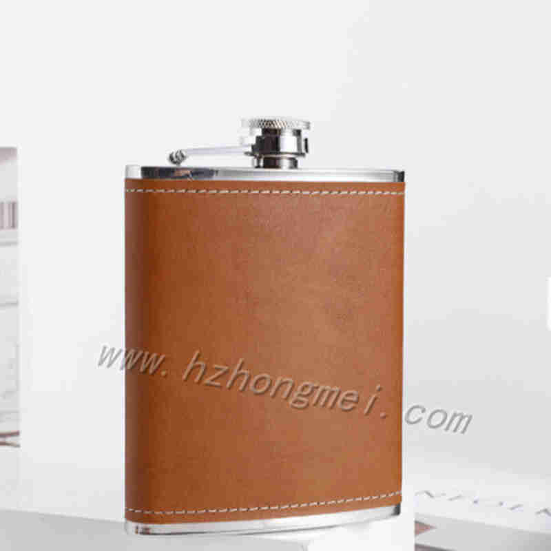 2021 High Quality Custom 6oz/7oz/8oz Vintage Men Liquor Customized PU Leather Hip Flask for Laser Engraving