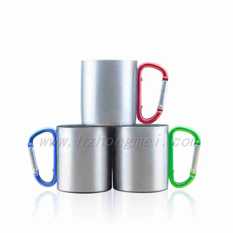 Double Layer Stainless Steel Thickened Buckle Coffee Mountaineering Cup with Outdoor Sports Camping Portable Cup