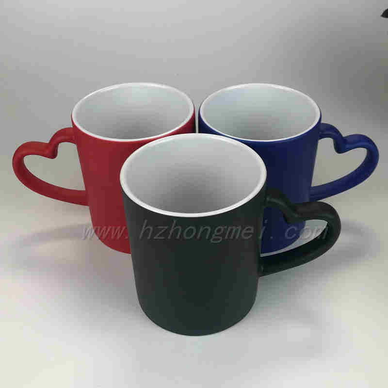 wholesale frosted sublimation mug coffee custom logo frosted mugs color changing magic cup black frosted mug for sublimation